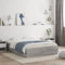 vidaXL Engineered Wood Small Double Bed Frame with Drawers - Grey Sonoma, Plywood Slats, Ample Storage, Modern Bedroom Furniture, 120x190 cm