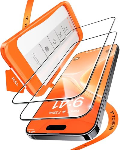 TORRAS for iPhone 14 Pro Screen Protector, 8FT Military Shatterproof, 9H Anti-Scratch, No Bubbles No Dust, Screen Protector for iPhone 14 Pro Durable Glass 2 Pack