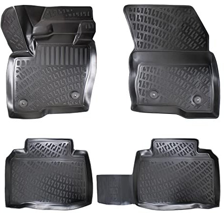 fussmattenprofi.com 3D Gummimatten Set für VW Sharan II Baujahr ab 2010 (5 Sitze) | Extra Hoher 5cm Rand Allwetter Auto Fussmatten I TPE Geruchlos rutschfest Fußmatten Zubehör