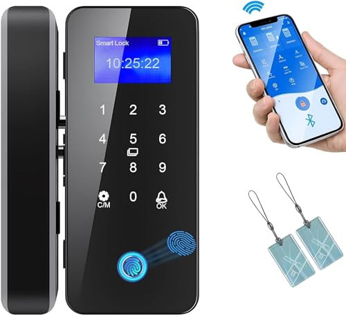 Gofemial Serratura Smart Lock Serratura Porta Blindata Interna, Serratura Impronta Digitale Serratura Biometrica Domotica Codice di Accesso Scheda IC, Serratura Porta Elettrica Smart Lock Door