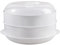 Microwave Steamer Round Steam Cooker with 2 Tier, Microwave Food Steamer with Lid BPA Free Heating Steamer for Dim Sum Dumplings Buns Chicken Poultry Meat, Fish and Vegetables, Medium