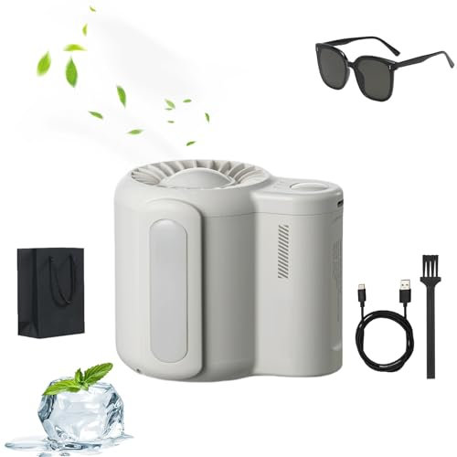 Grolomo Jet Dryco Shirt Clip Fan,Jet Dryco Shirt Fan,Cool Clip Fan Under Shirt,Bladeless Waist Mounted Electric Fan,Usb Rechargeable Belt Clip Fan For Outdoor Activities. (White)
