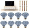 Taoduod 8 Pcs Greyish Blue Ceramic Knobs 34x31mm Ceramic Cabinet Door Knobs Ball Shape Door Pull Handles Blue Retro Ceramic Dresser Knobs with Screws Ceramic Single-Hole Handle with Embossed Pattern