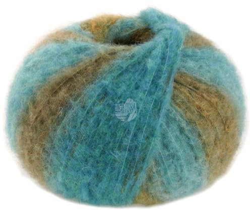 LANA GROSSA Gigante | Handstrickgarn aus 70% Alpaka (Fein) & 30% Polyamid | 100g Wolle zum Stricken & Häkeln | 300m Garn | Petrol/Seegrün/Olivgrün/Helloliv - 8