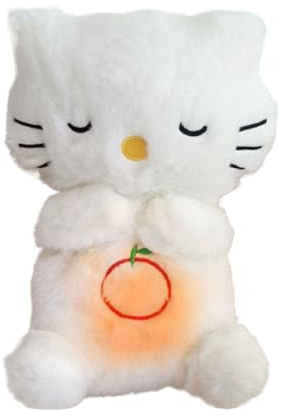 RuiDay The Relief Sheep, Sheep Elephant Soft Doll With Rhythmic Breathing Motion And Music, Breathing Otters Sleep Buddy, Glowing Breathing Musical Soothing Sheep Doll for Kids Sleeping (Cat)