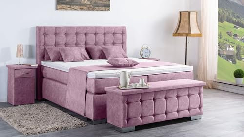 Boxspringbett Lanz 240x220, DS-Viola, 7-Zohnen Taschenfederkernmatratze, Ergoflex - Inklusive Aufbau - Deutscher Hersteller