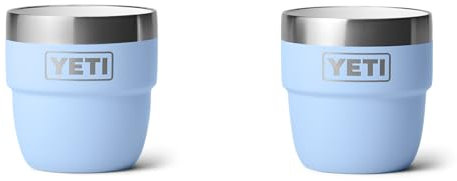 YETI Rambler Espresso Cup, Vacuum Insulated Stainless Steel Stackable Cup, Big Sky Blue, 2 Pack 4 oz (118 ml)