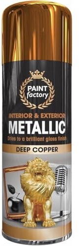 ARUUJ - Multipurpose Spray Paint 400ML - Brilliant Gloss Finish Aerosol Sprays - Metallic Interior Exterior Paints - Long Lasting Quick Drying Effect - For Metal, Wood, Plastic (1, Deep Copper)