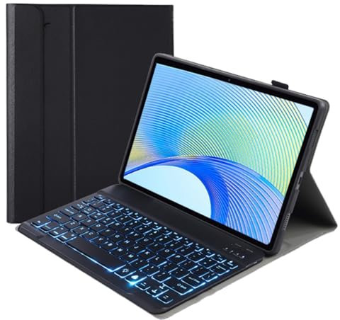 leleyo Case with Keyboard Backlit for Honor Pad X9 / X8 Pro Tablet Smart Cover Magnetic with Removable Wireless Bluetooth Keyboard Backlight QWERTY for X8 Pro/X9 Pad 11.5 Inch (Black)