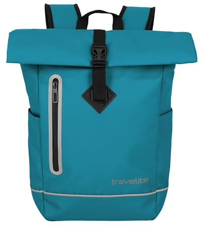 Travelite Mochila de Equipaje de Mano con Cierre Enrollable BASICS, 48 cm, 19 Litros, Impermeable