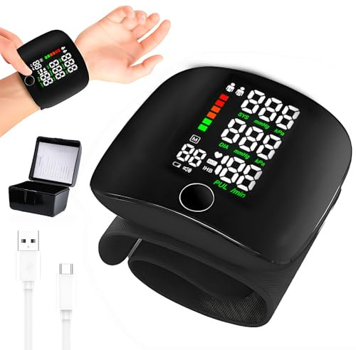 NAVESO Wrist Blood Pressure Monitor, Rechargeable Blood Pressure Monitors Wrist, LCD Screen, 99x2 Reading Memory, Automatic Voice, Blood Pressure Machines for Home Use or Travel Use