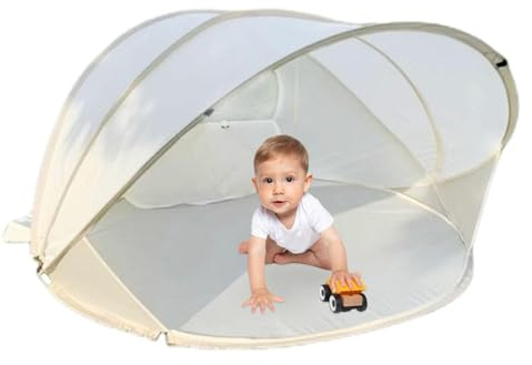 Tente de plage pour enfant - Tente d'ombrage pop-up pour avec protection UV, coucher de soleil en plein air - Portable pour bébé - Auvent léger UPF 50+ - Cabane de voyage - Accessoires de