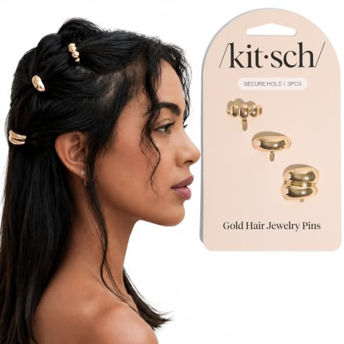 Kitsch Metal Cloud Pony Pins 3pc Set- Gold