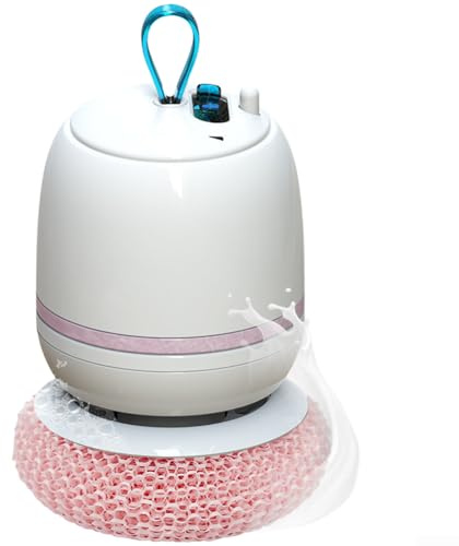 Cepillo de limpieza alimentado por USB, bola eléctrica inalámbrica para lavavajillas con motor de detección de presión y sistema de liberación de detergente para limpieza de cocina (rosa)