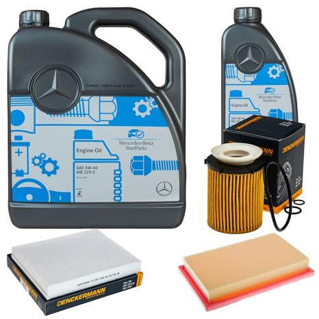EISENFELS Inspektionspaket enthält 6 Liter Motoröl MB 5W-40 229.5 Ölfilter Luftfilter Innenraumfilter kompatibel mit E-Klasse W213 GLC X253 300 4matic 250 C-Klasse T-Model S205 A205 S213 C253 C205