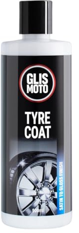 Glismoto Satin Finish Tyre Coat 500ml – Long-Lasting Trim & Tyre Dressing, UV Resistant, Provides factory style Satin Finish, Water based polymer formula, Suitable for Rubber, Plastic & Vinyl Surfaces