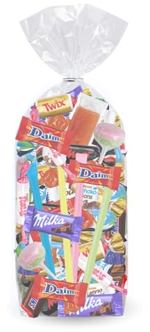 KINDER, MILKA, CÉLÉBRATIONS - 60 Chocolats et Bonbons - Sachet 590 g | Assortiment de 60 Chocolats Kinder, Célébrations & Bonbons Fizzy, Pâte de Fruits Cémoi - Sachet de 590G à Offrir ou Partager
