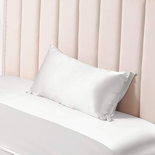 THXSILK 25 Momme Seide Kissenbezug für Haar und Haut - Maulbeerseide Kissenbezug - Hypoallergen mit Versteckter Reißverschluss - Pure Seide auf Beide Seiten … (Weiß, 50x75cm)