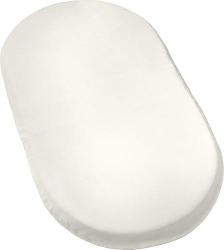REDBEST Jersey- Stretch Baby- Spannbettlaken San Francisco 100% Baumwolle, weiß Größe 40x70 cm oval - weiche Qualität, bügelfrei, Rundumgummi, bis 6 cm Höhe