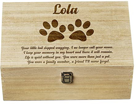 Raised Words Personalised Large Dog Memory Pet Memorial Keepsake Box