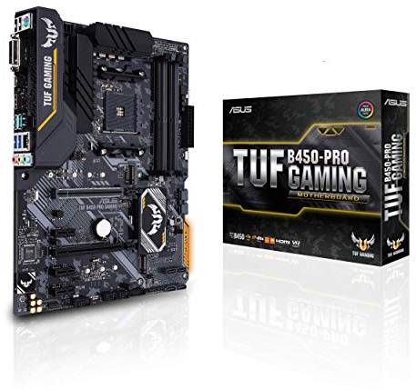 Asus TUF B450-Pro Gaming Motherboard (ATX) AMD Ryzen 3 AM4 DDR4, HDMI, Dual M.2, USB 3.1 Gen 2 and Aura Sync RGB Lighting B450