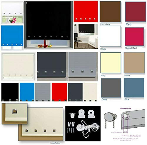 Trendi® Roller Blinds Easy Fit Trimable Home Office Window Square Eyelet Roller Blind (Slate grey, WIDTH 60cm x DROP-160cm)