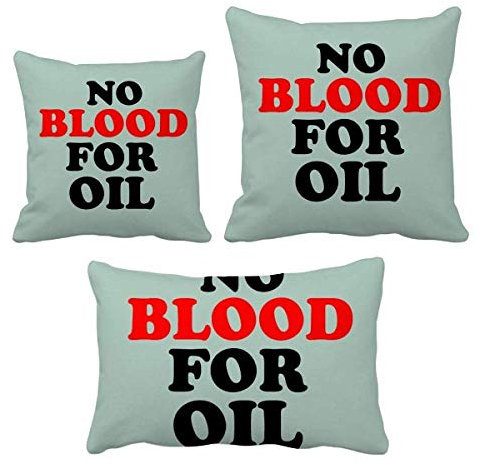 DIYthinker Kein Blut für Ã–l Liebe und Frieden Welt Wurf Kissen Set Kissen Deckel Startseite Sofa Dekor Geschenk