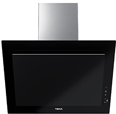 Teka DVT Pro 68660 TBS - Campana Extractora Decorativa Vertical de 60 cm, Aspiración Perimetral, Doble Turbina, 3 Velocidades + 1 Intensiva, Mandos Digitales, Color Negro