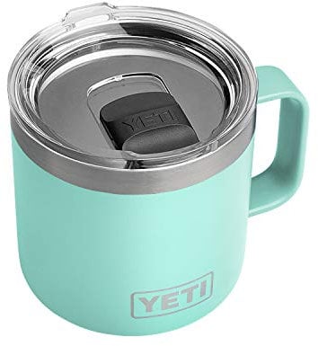 YETI Rambler 14 oz Mug, Vacuum Insulated, Stainless Steel with MagSlider Lid, Seafoam