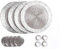 Penguin Home® - Set di 12 tovagliette, sottobicchieri e portatovaglioli con perline in vetro, colore argento, tovagliette rotonde, realizzate a mano da abili artigiani indiani, diametro 32 cm