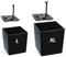Lot de 2 pots de fleurs avec système d'irrigation en plastique brillant Noir avec insert amovible