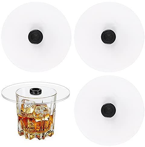 Smoke Infuser Lids 3 Pack of Cocktail Drinks Smoking Covers Portable Smoke Infuser Accessories for Wine Cups Goblet Glasses Tumblers Mugs Bowls Diameter Below 4.7
