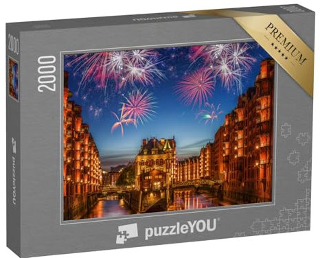 puzzleYOU: Puzzle 2000 Teile „Feuerwerk über Hamburg“ – aus der Puzzle-Kollektion Hamburg, Deutsche Städte