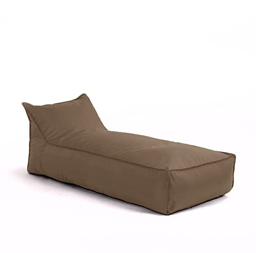 Avalon - Pouf Chaise Longue da Esterno Badd L Jive, Pouf Letto Comodo e Impermeabile, Grande e Perfetto da Giardino, Ottimo per Arredo Piscina, Design Moderno, Made in Italy(70x160cm-Tortora)