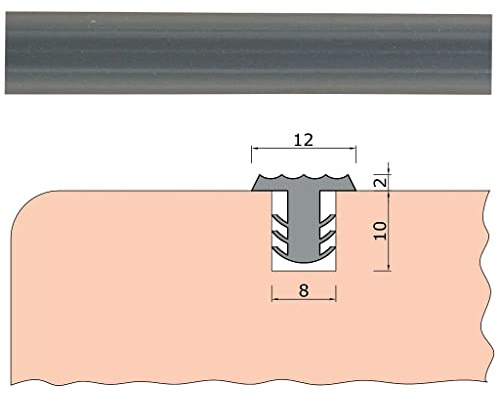 TIBU Trittstopp Treppenstufen, Anti-Rutsch-Profil Gleitschutz und Rutschgummi in verschiedenen Farben Standard (12mm breit x 2mm stark) Dunkel leuchtend | Trittstopp Variante Standard Maße 12mm breit x 2mm stark in Farbe Dunkel leuchtend