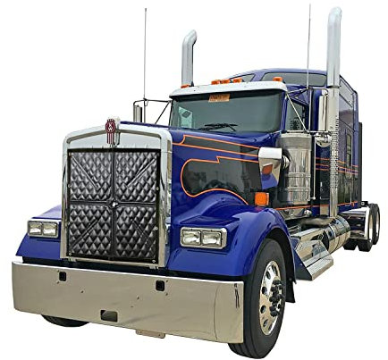 GrilleAdz Premium gesteppte Winterfront für Kenworth W900L, Schwarz, Quilted Winter Front for W900L Only