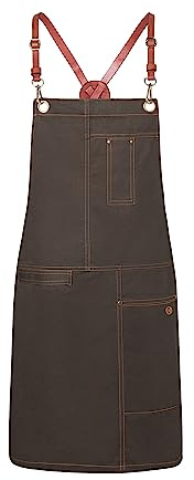 Karlowsky Latzschürze Urban X-Style 68 x 80 cm Lederträger Unisex 100% Baumwolle
