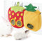 Kaninchen Heu Futterbeutel, JanYoo Meerschweinchen Heubeutel Heutasche Futterspender Futterstation Hängend Beutel(Erdbeere + Ananas)
