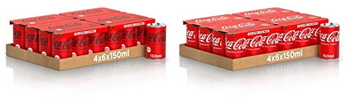 Coca-Cola Zero Zuccheri – 24 Lattine da 150 ml, Tutto il Gusto della Formula Coca-Cola Senza Calorie & Coca-Cola Original Taste – 24 Lattine da 150 ml