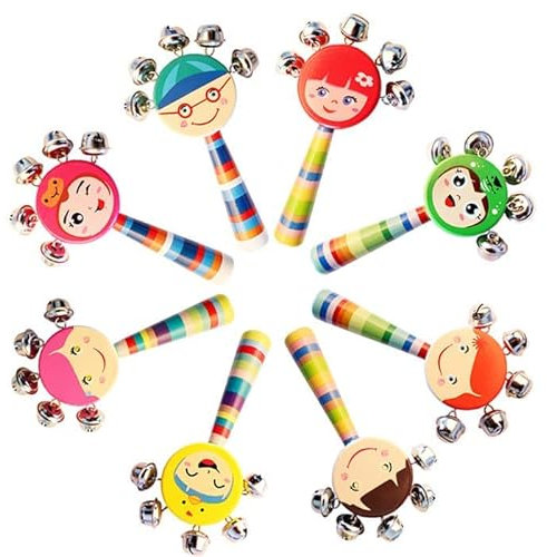 WSNDM 1 Paar Rasseln aus Holz, Rasseln Percussion Musical Zubehör, Maracas Eierschale Shaker Sand Hammer, Musik Instrument für Babys, für Kinder, Partys und Schulen (Zufällige Farbe)