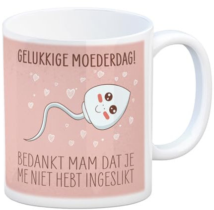 Gelukkige Moederdag! Koffiemok met spreuk Bedankt mam dat je me niet hebt ingeslikt.