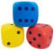 Idena 40227 - Softwürfel 3-fach sortiert, ca. 15 cm Blau, Gelb oder Rot (Auswahl nicht möglich), Schaumstoffwürfel für dauerhaften Spielspaß