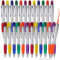 Colarr 30 Pcs Highlighter with Ballpoint Pen Combo Ballpoint Pen with Highlighter with Chisel Tips Pen Highlighter Combo for Student Office Writing Coloring Underlining Highlighting, Multi Colors