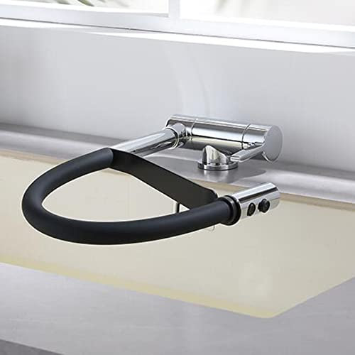 Mischbatterie Küche Vorfenster, Wasserhahn Küche Klappbar Vorfenster Schwenkbar Messing Multifunktional Vorfenster Küchenarmatur-Chrom