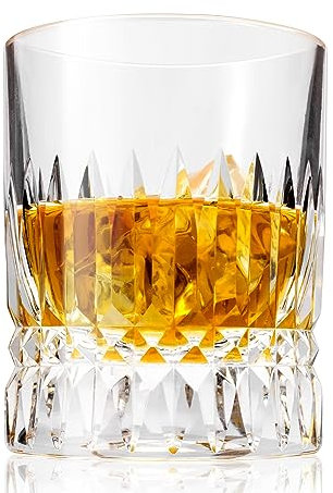 KANARS Verre à Whisky en Cristal Taillé à La Main, Verre à Whisky dans Une Boîte Cadeau, Idées Cadeaux Uniques pour Papa, Grand-Père, Petit Ami, Mari, 270 ml