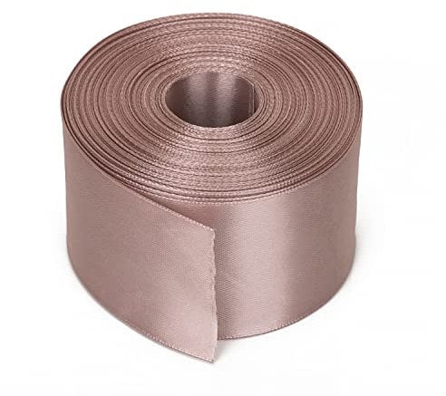 40mm Rose Gold Satin Ribbon for Gift Wrapping, 25M Double Sided Polyester Thick Fabric Ribbon Roll for Crafting Bouquets, Cake, DIY Hair Accessories, Sewing, Making Bows, Wedding Decoration