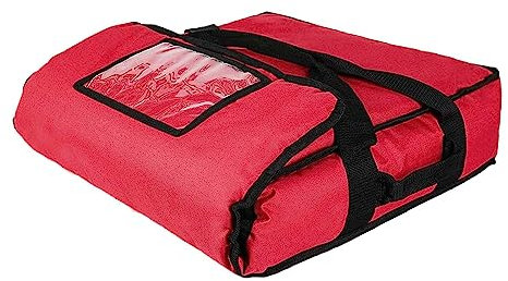 Dickly Borsa Termica per Pizza,Borsa Frigo Pieghevole Portatile,Borsa Porta Pranzo Impermeabile,Borsa di Consegna,Lunch Box Termico per la Consegna del Cibo,Pizza da asporto, Rosso 50x50x25cm