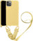 Handykette Handyhülle kompatibel mit Apple iPhone 15 Necklace Hülle Nylon Schultergurt Weich Silikon TPU Cover mit Kordel zum Umhängen Schutzhülle mit Stylische Band(gelb)