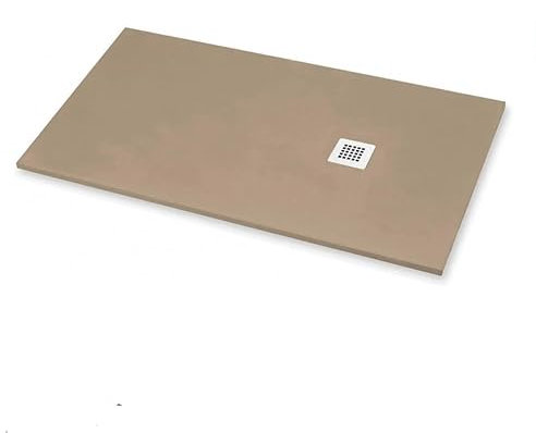 Receveur de douche 90 x 160 cm Extra Slim Beige Ral 1019 en résine synthétique et poudre de marbre avec bonde offerte