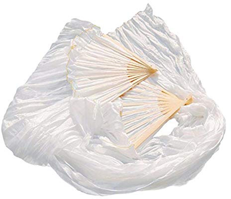 RUANI 100 % Fan de danse unisexe en soie chinoise unisexe éventails de danse du ventre couleur 180 x 90 cm